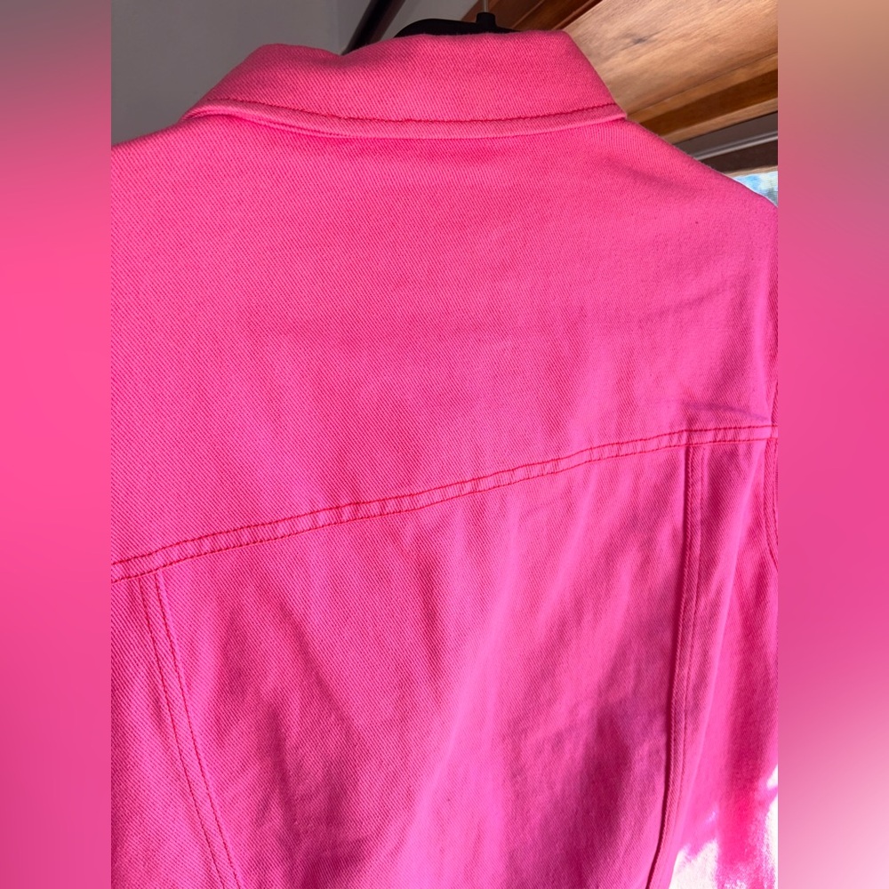 Women's Pink Denim Jacket - Picture 12 of 14